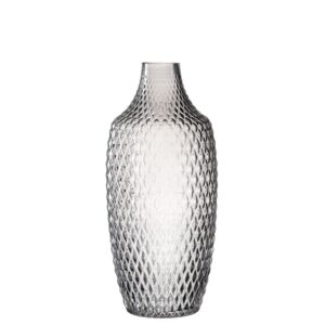 Vase Glas grau Kristallmuster Leonardo Ø12 H30