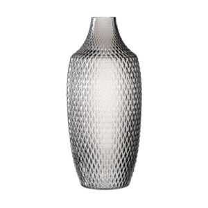 Vase Glas grau Kristallmuster Leonardo Ø17 H40