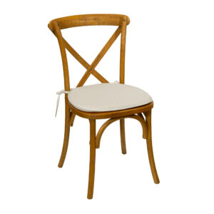 Stuhl Crossback L44,5 B41 H90 SH47 Ulmenholz mit Sitzkissen ivory